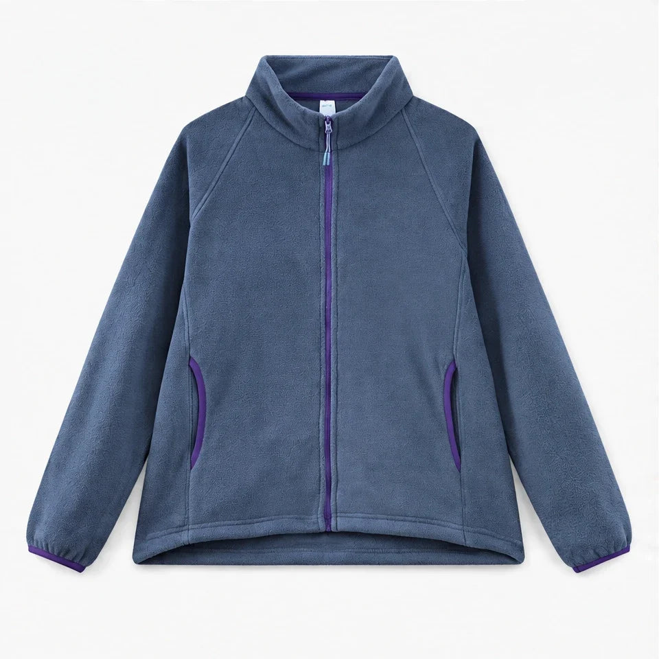 Linn - Unisex Quick-Dry Thermal Stand-Collar Fleece Jacket - Blue