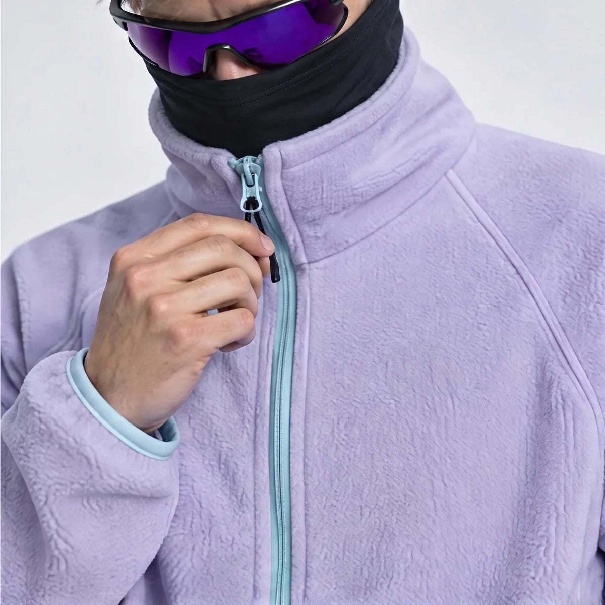 Linn - Unisex Quick-Dry Thermal Stand-Collar Fleece Jacket - Light purple
