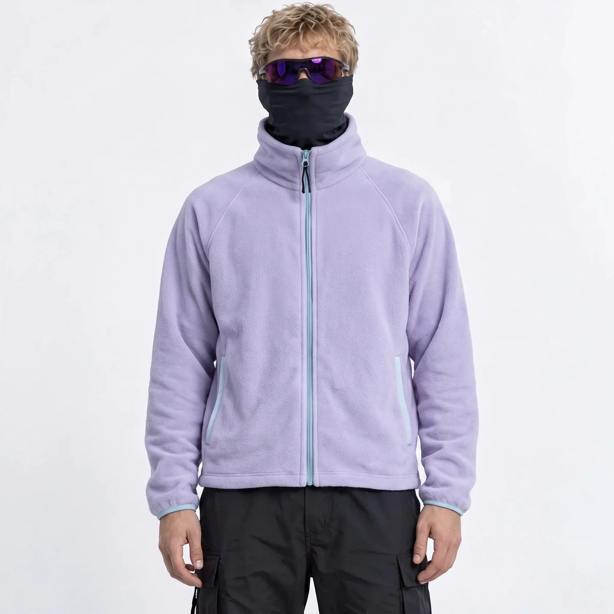 Linn - Unisex Quick-Dry Thermal Stand-Collar Fleece Jacket - Light purple