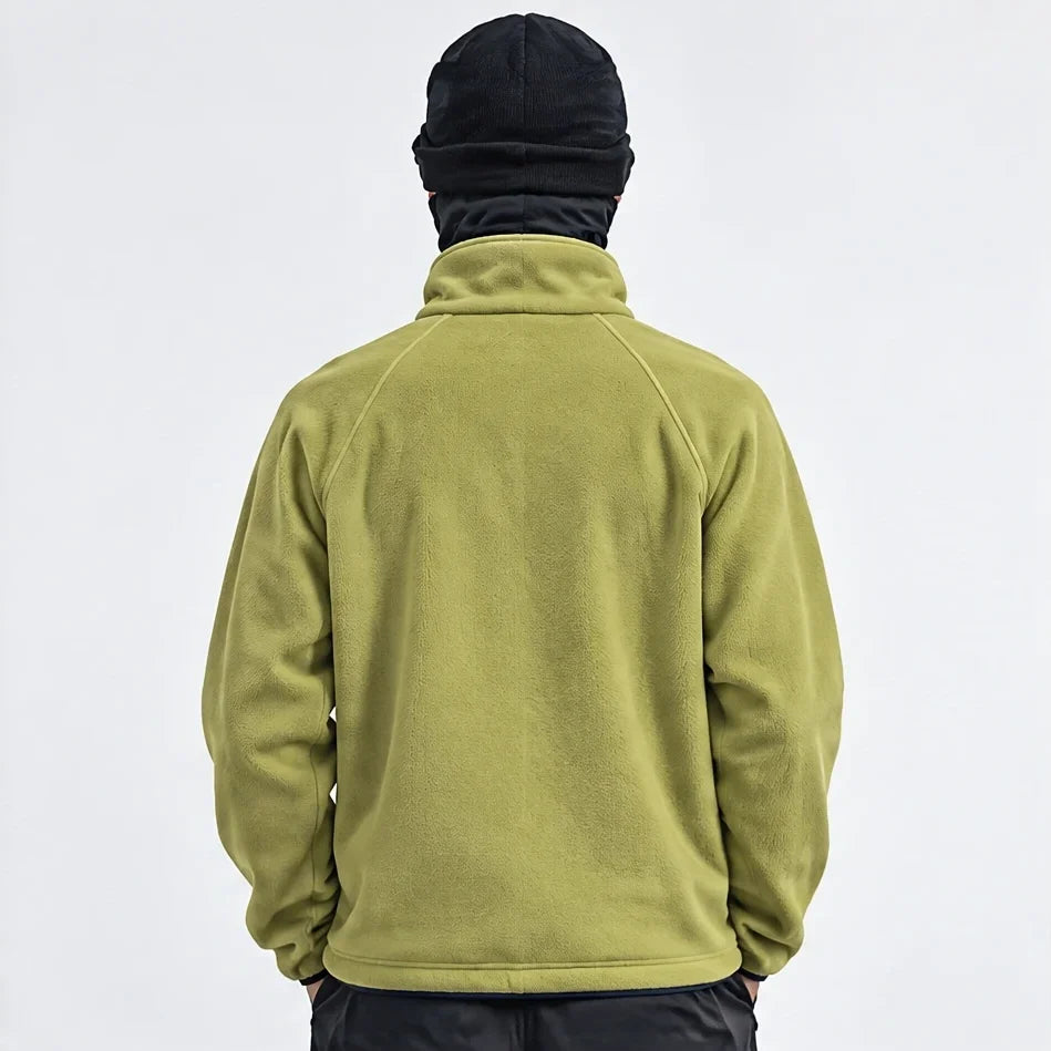 Linn - Unisex Quick-Dry Thermal Stand-Collar Fleece Jacket - Yellow Green