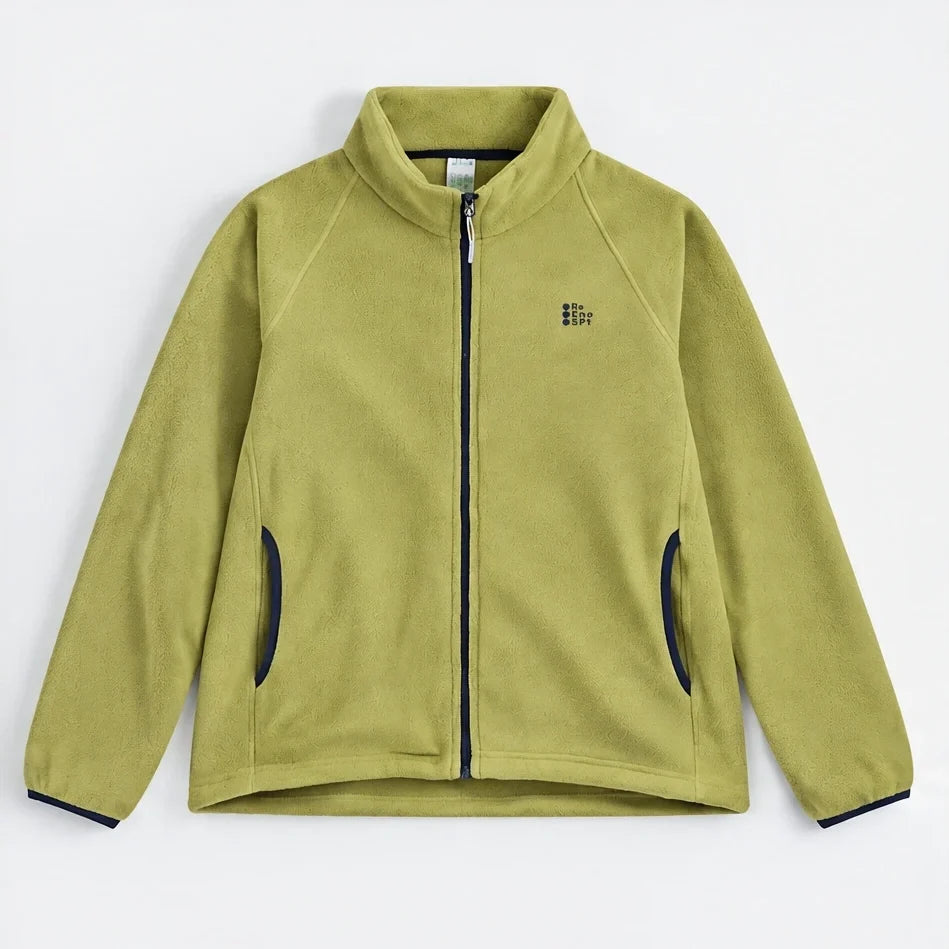 Linn - Unisex Quick-Dry Thermal Stand-Collar Fleece Jacket - Yellow Green