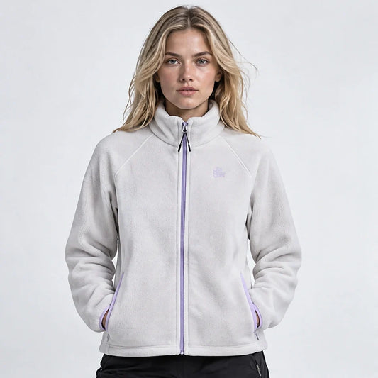 Linn - Unisex Quick-Dry Thermal Stand-Collar Fleece Jacket - Off-white