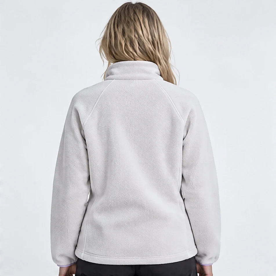 Linn - Unisex Quick-Dry Thermal Stand-Collar Fleece Jacket - Off-white