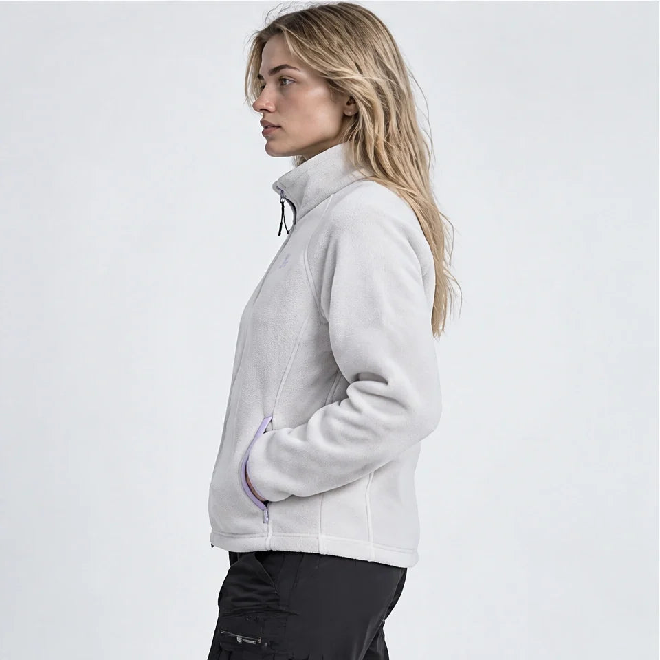 Linn - Unisex Quick-Dry Thermal Stand-Collar Fleece Jacket - Off-white