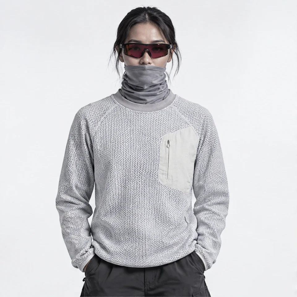 Scaur - Unisex Quick-Dry Thermal Pullover Fleece Jacket - Light Grey
