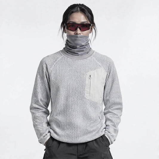 Scaur - Unisex Quick-Dry Thermal Pullover Fleece Jacket - Light Grey