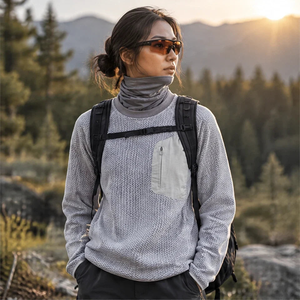 Scaur - Unisex Quick-Dry Thermal Pullover Fleece Jacket - Light Grey