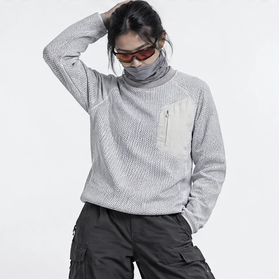 Scaur - Unisex Quick-Dry Thermal Pullover Fleece Jacket - Light Grey