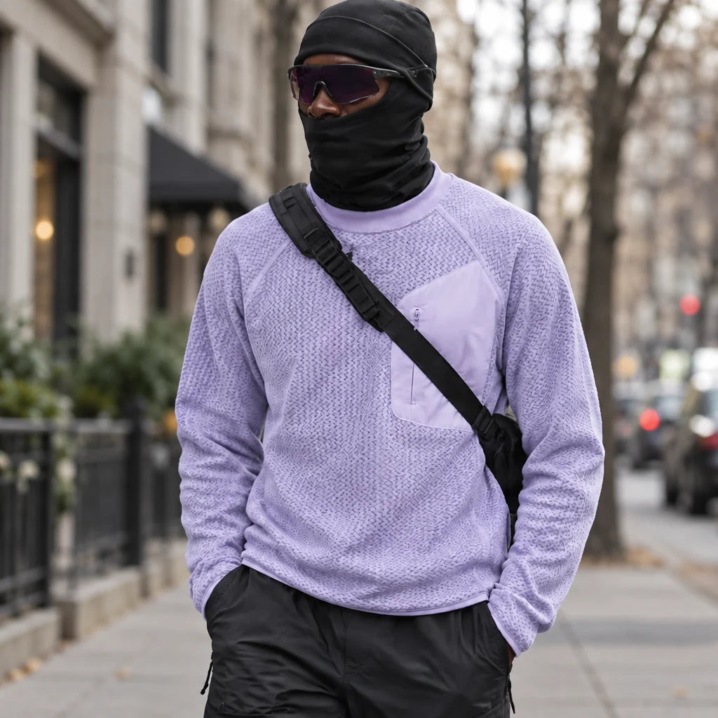 Scaur - Unisex Quick-Dry Thermal Pullover Fleece Jacket - Light purple