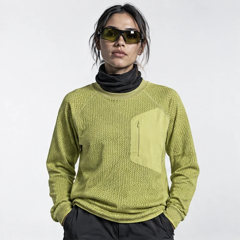 Scaur - Unisex Quick-Dry Thermal Pullover Fleece Jacket - Yellow Green