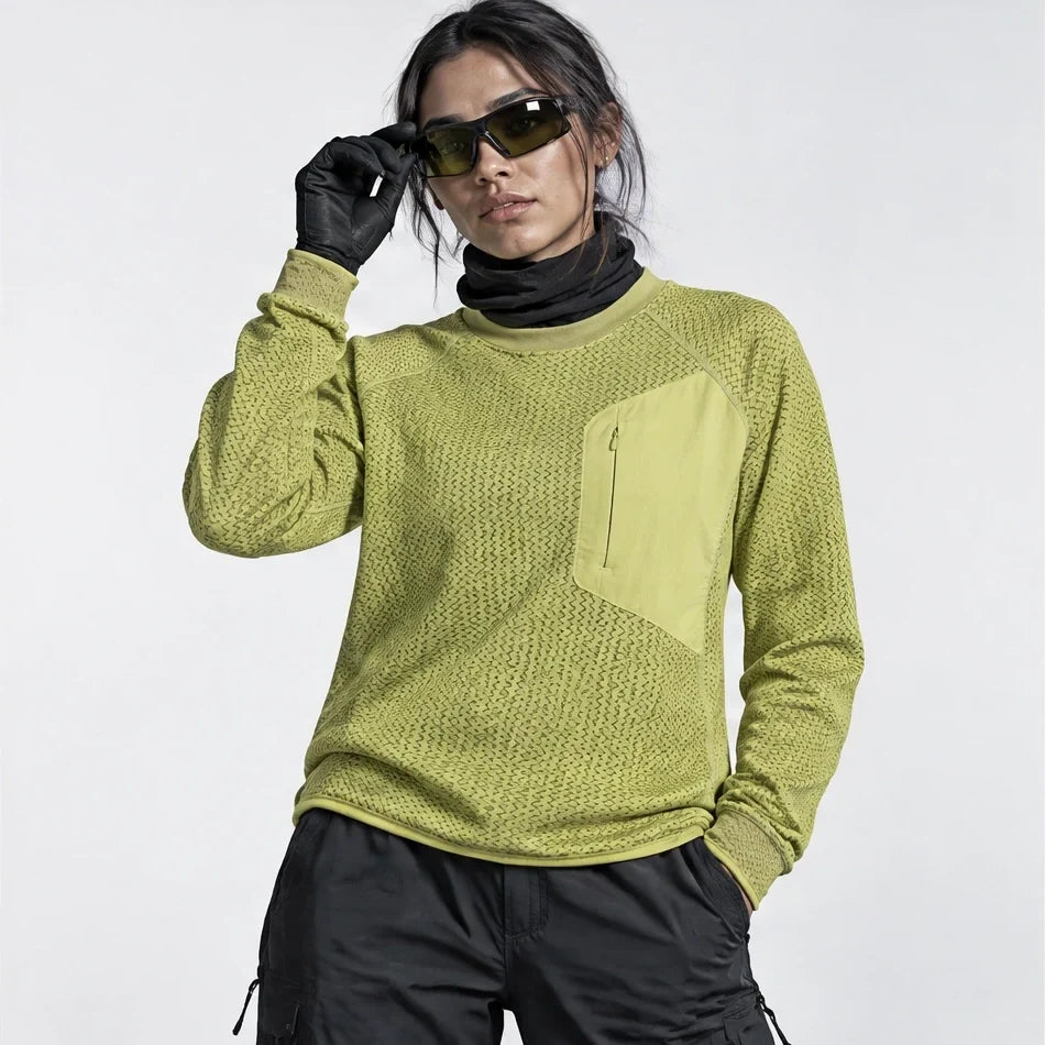Scaur - Unisex Quick-Dry Thermal Pullover Fleece Jacket - Yellow Green
