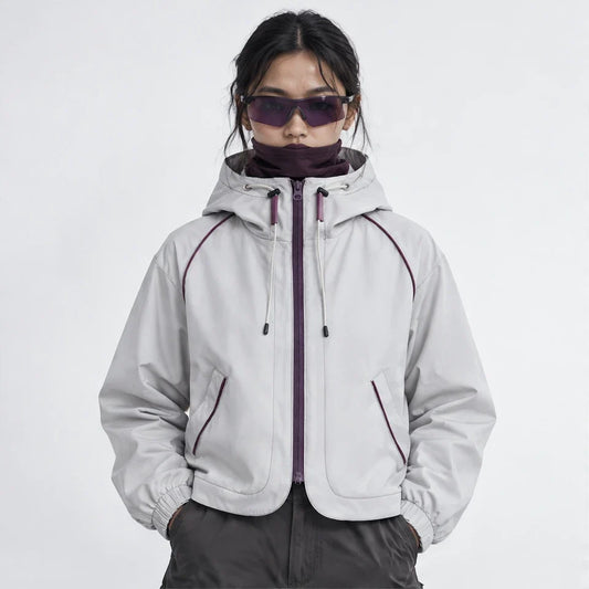 Roil - Womens Water-Repellent & Windproof Hooded Lightweight Jacket - White