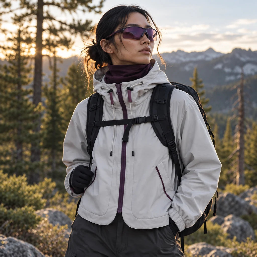 Roil - Womens Water-Repellent & Windproof Hooded Lightweight Jacket - White
