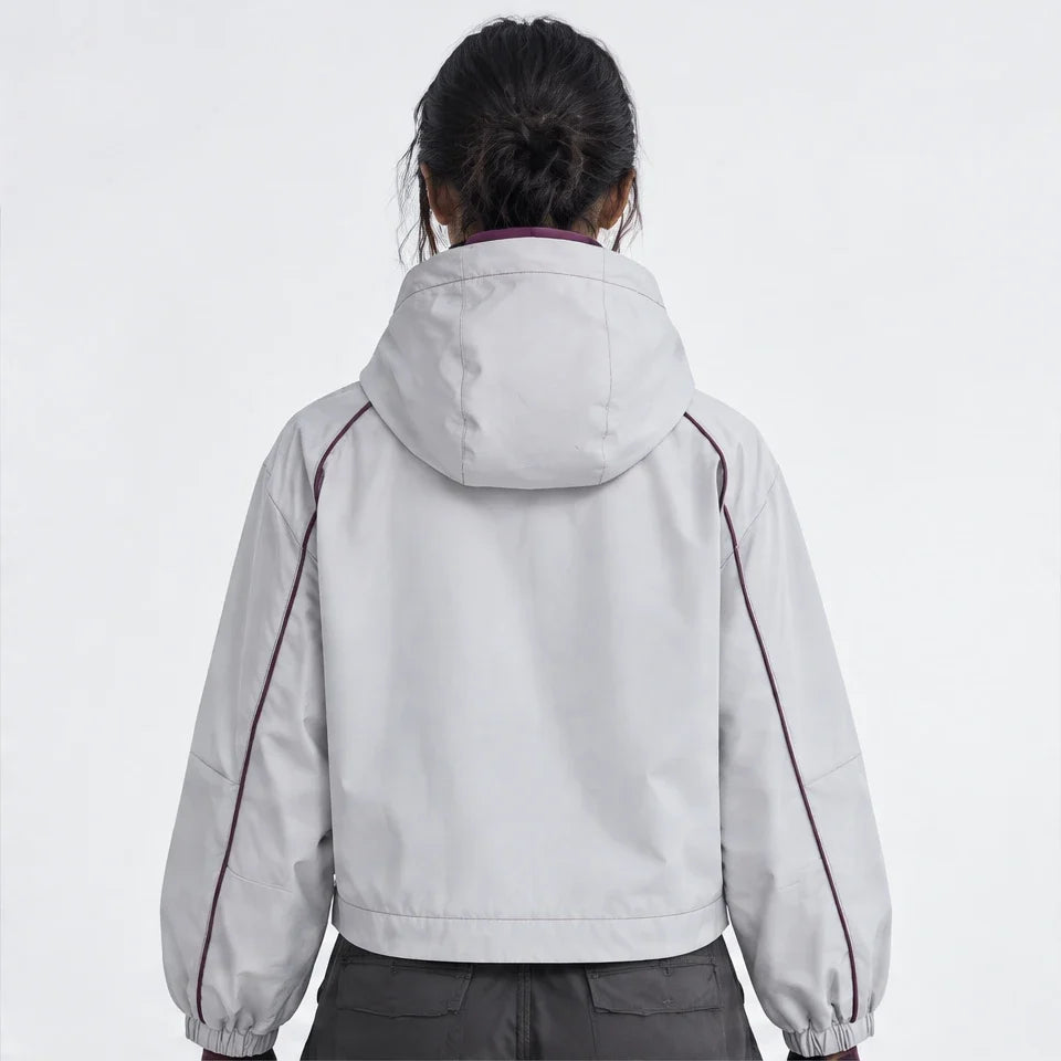 Roil - Womens Water-Repellent & Windproof Hooded Lightweight Jacket - White