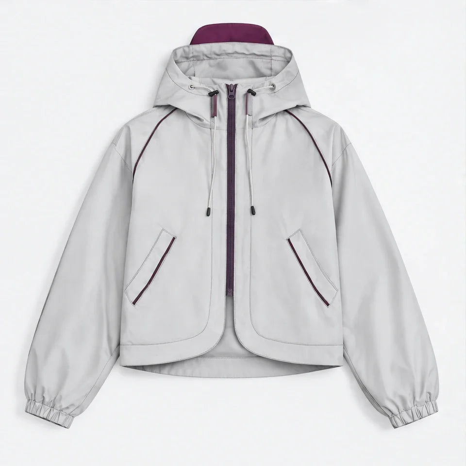 Roil - Womens Water-Repellent & Windproof Hooded Lightweight Jacket - White