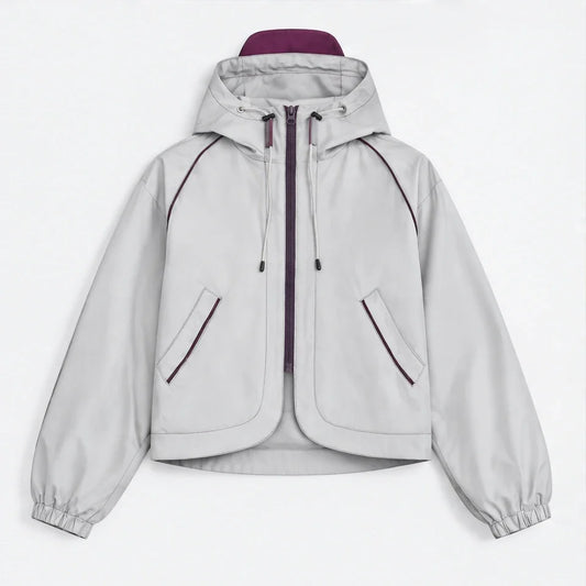 Roil - Womens Water-Repellent & Windproof Hooded Lightweight Jacket - White