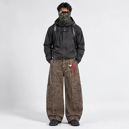 Trow - Unisex Water-Repellent & Quick-Dry Wide-Leg Walking Trousers - Leopard print