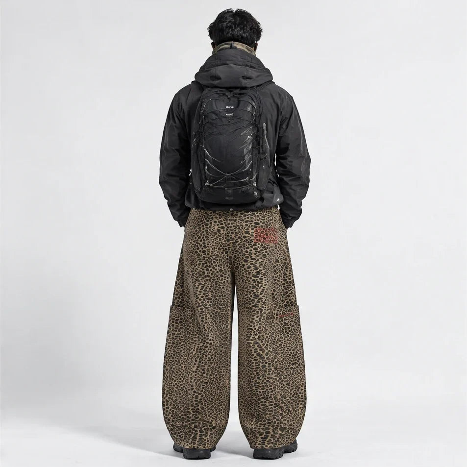 Trow - Unisex Water-Repellent & Quick-Dry Wide-Leg Walking Trousers - Leopard print