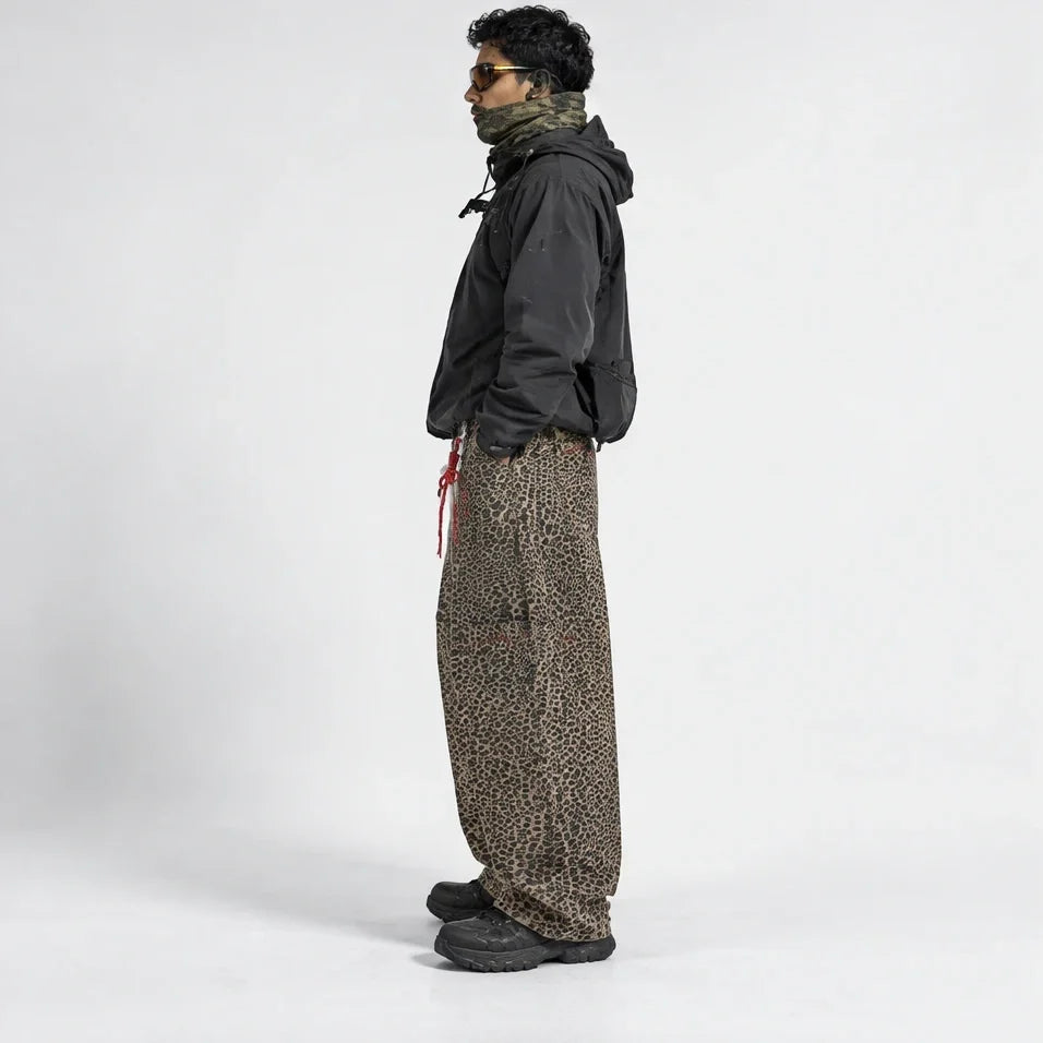 Trow - Unisex Water-Repellent & Quick-Dry Wide-Leg Walking Trousers - Leopard print