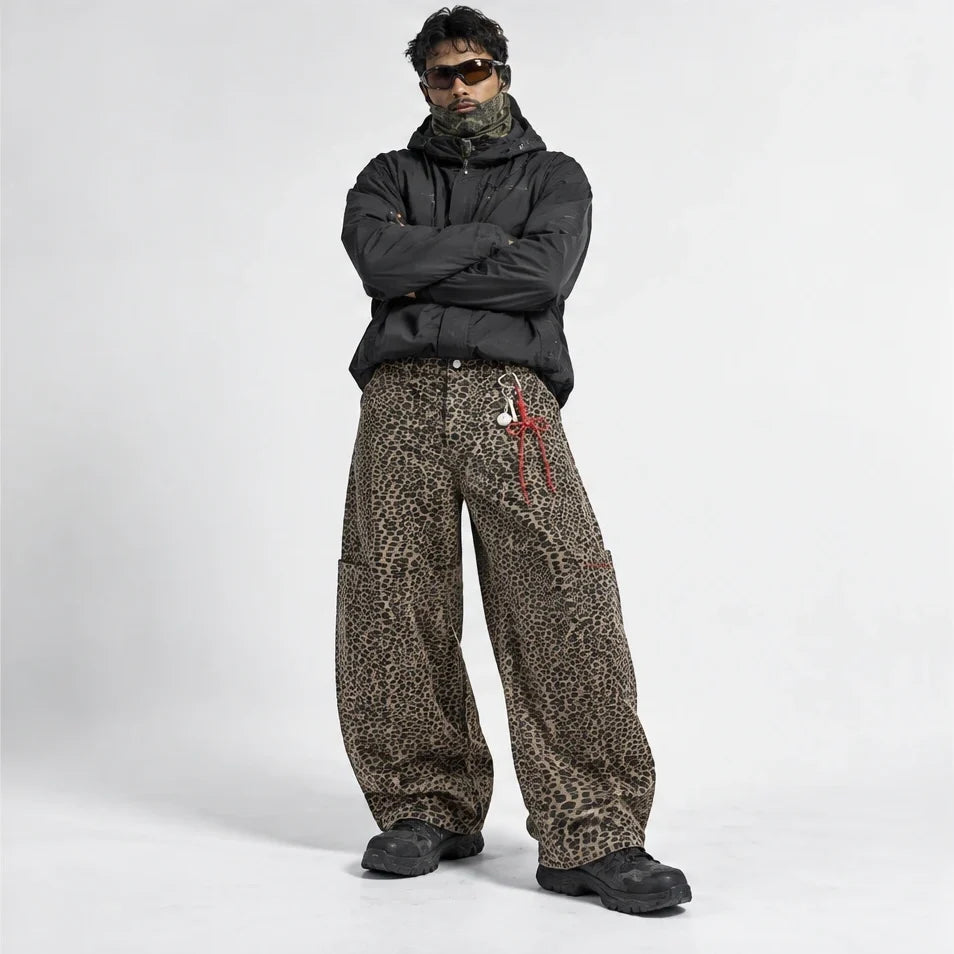 Trow - Unisex Water-Repellent & Quick-Dry Wide-Leg Walking Trousers - Leopard print