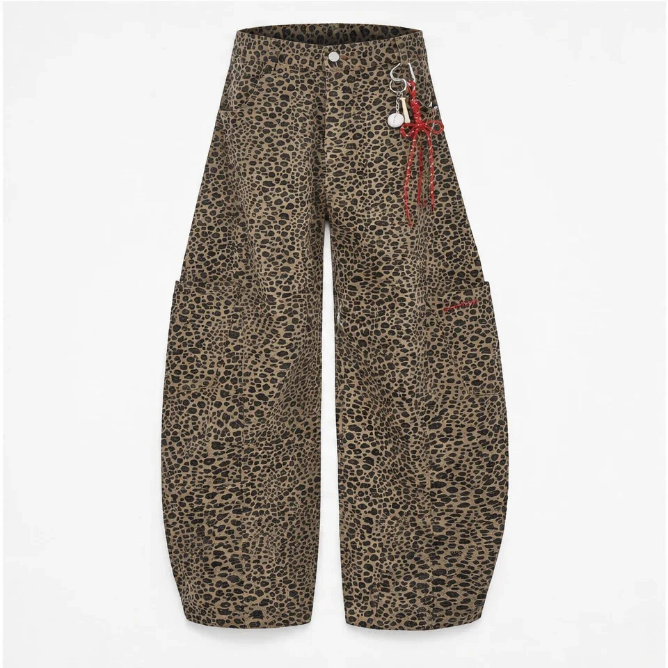 Trow - Unisex Water-Repellent & Quick-Dry Wide-Leg Walking Trousers - Leopard print