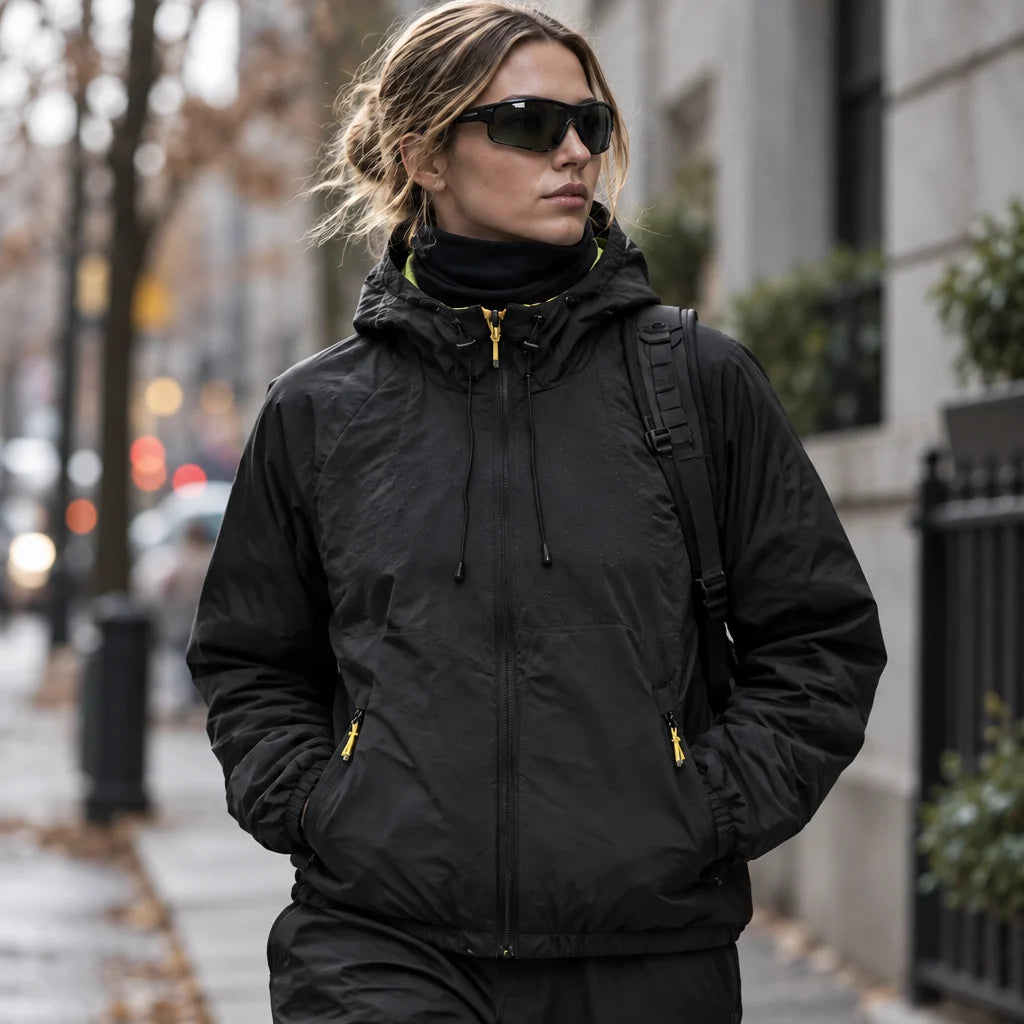 Drisk - Unisex Water-Repellent & Windproof Wrinkle-Free Lightweight Jacket - Black