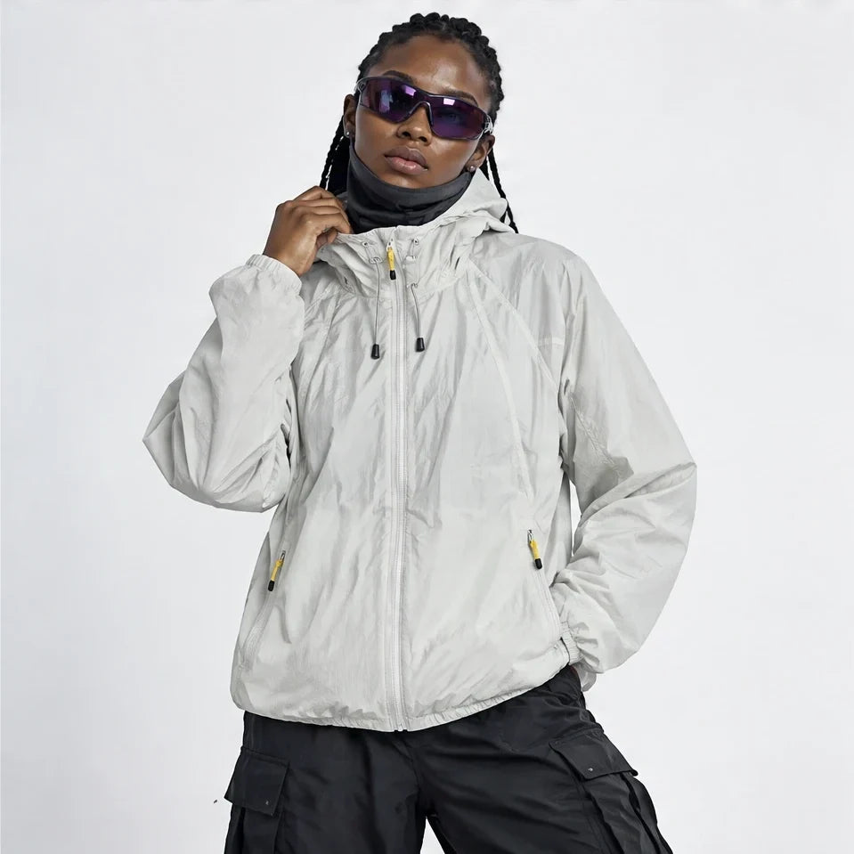 Drisk - Unisex Water-Repellent & Windproof Wrinkle-Free Lightweight Jacket - Light Grey