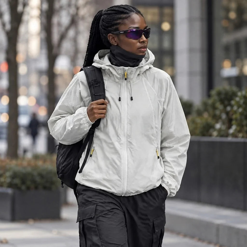 Drisk - Unisex Water-Repellent & Windproof Wrinkle-Free Lightweight Jacket - Light Grey