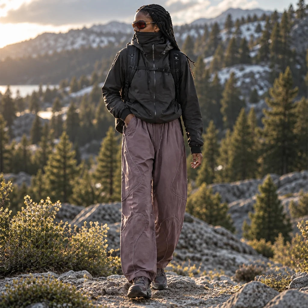 Sough - Unisex Water-Repellent & Quick-Dry Reflective Walking Trousers - Berry Purple
