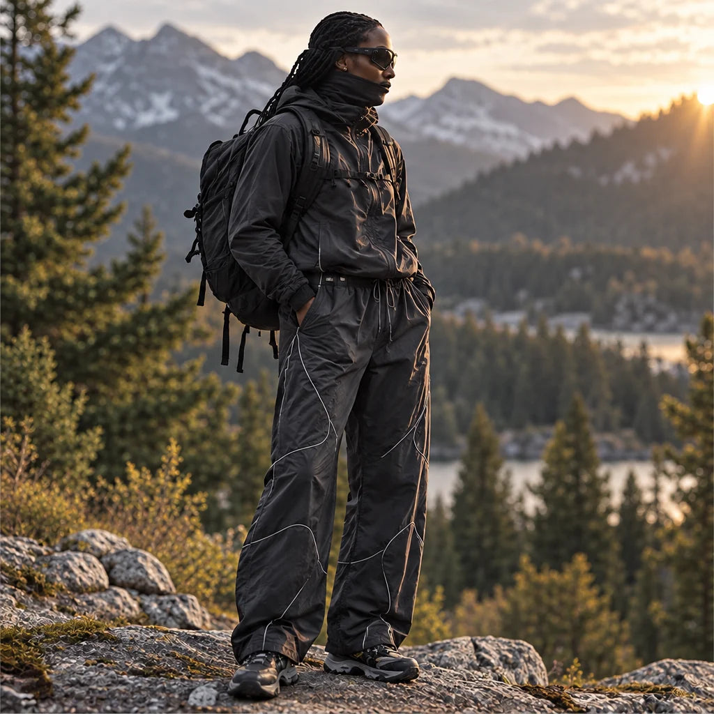 Sough - Unisex Water-Repellent & Quick-Dry Reflective Walking Trousers - Dark Grey