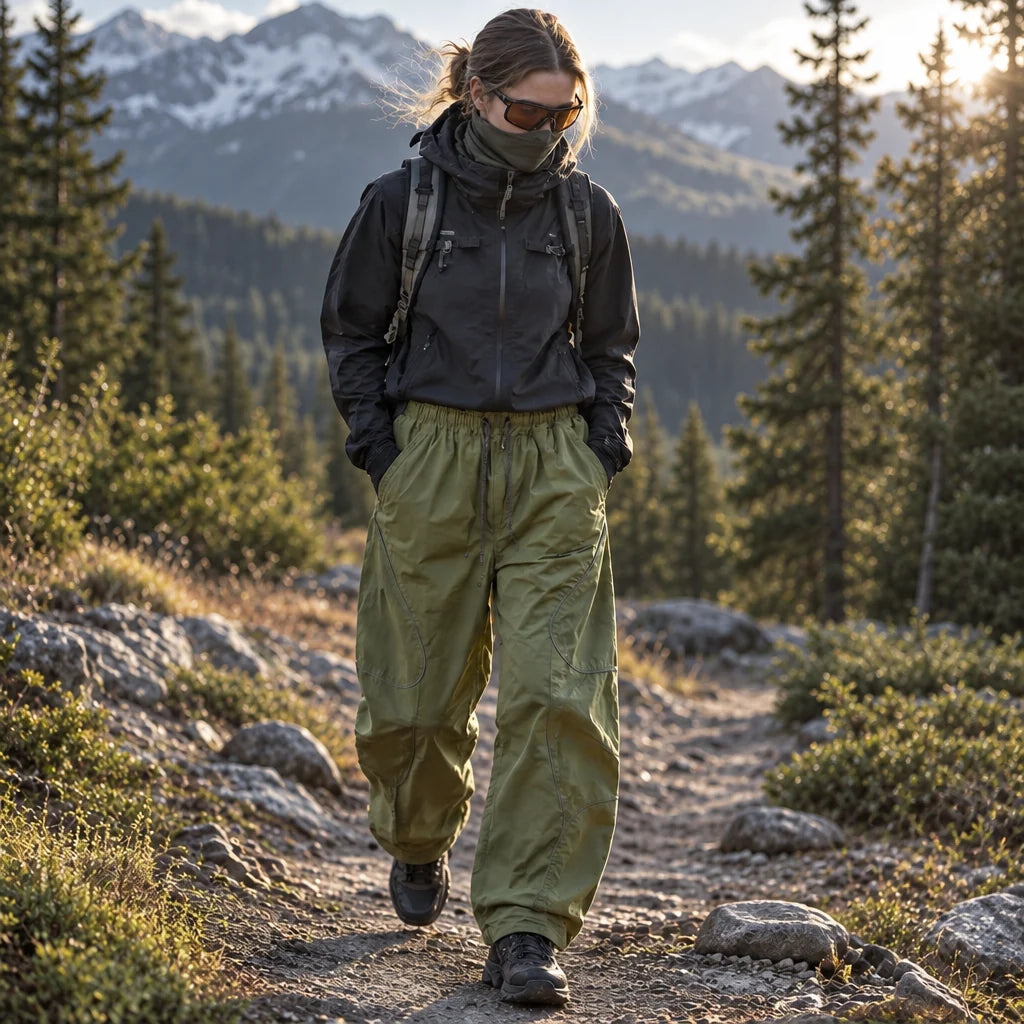 Sough - Unisex Water-Repellent & Quick-Dry Reflective Walking Trousers - Olive Green