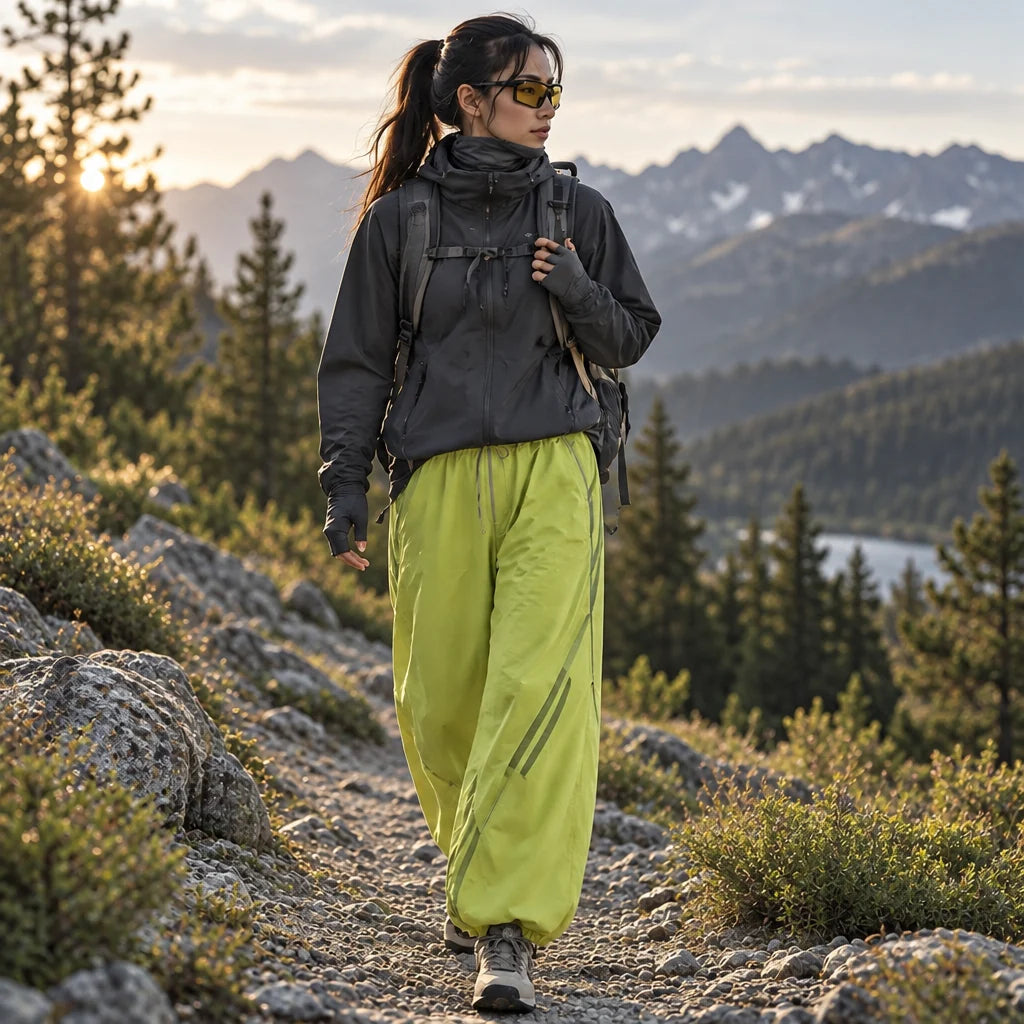 Lash - Unisex Water-Repellent & Quick-Dry Reflective Hiking Trousers - Yellow Green