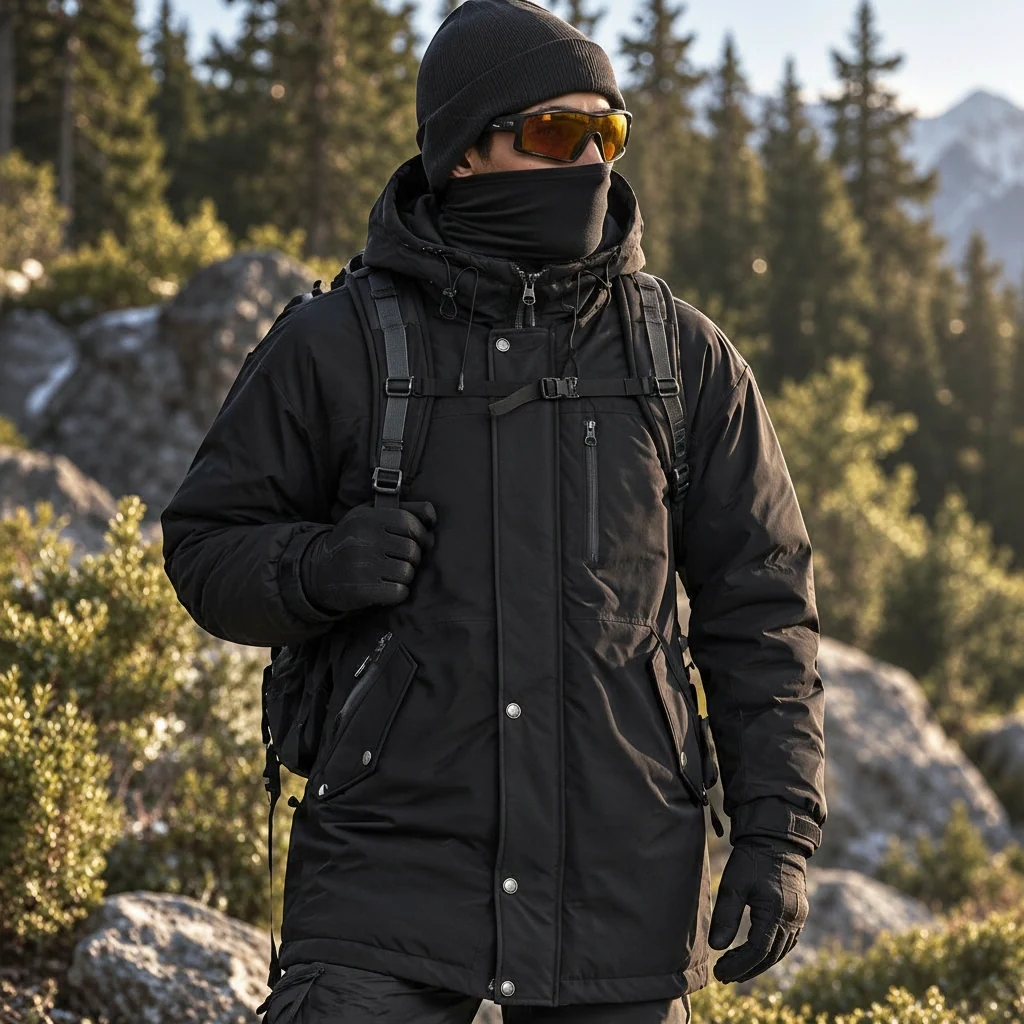 Spindrift - Mens Windproof Breathable & Duck Down Waterproof Coat - Black