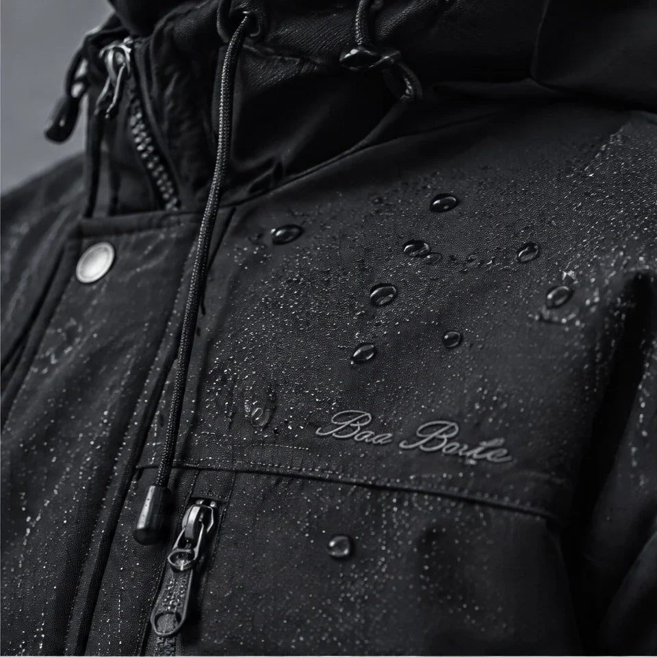 Spindrift - Mens Windproof Breathable & Duck Down Waterproof Coat - Black