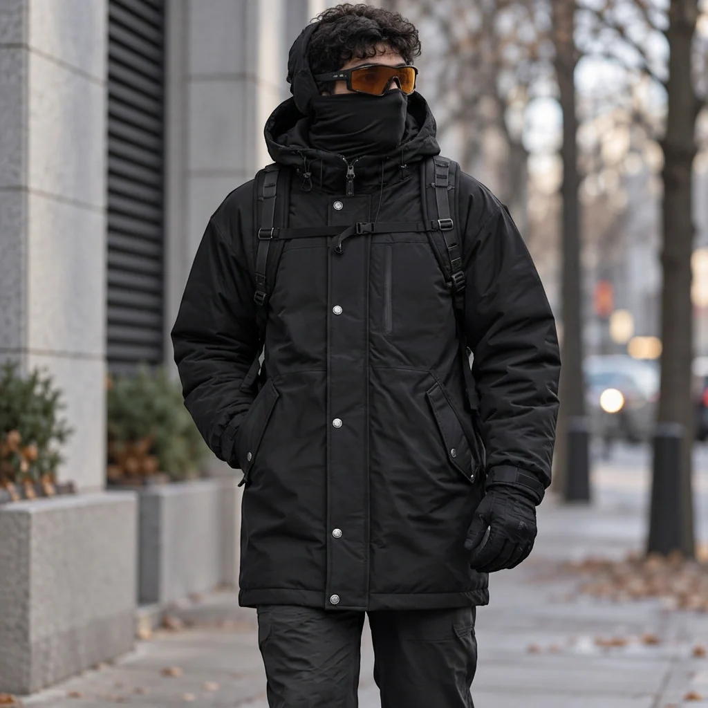 Spindrift - Mens Windproof Breathable & Duck Down Waterproof Coat - Black