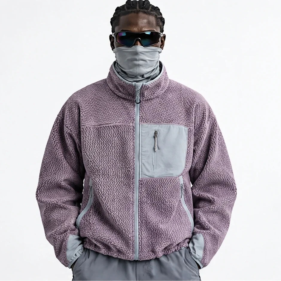 Knar - Unisex Quick-Dry Thermal Taped Seams Fleece Jacket - Coral Pink