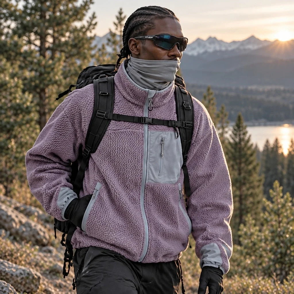 Knar - Unisex Quick-Dry Thermal Taped Seams Fleece Jacket - Coral Pink