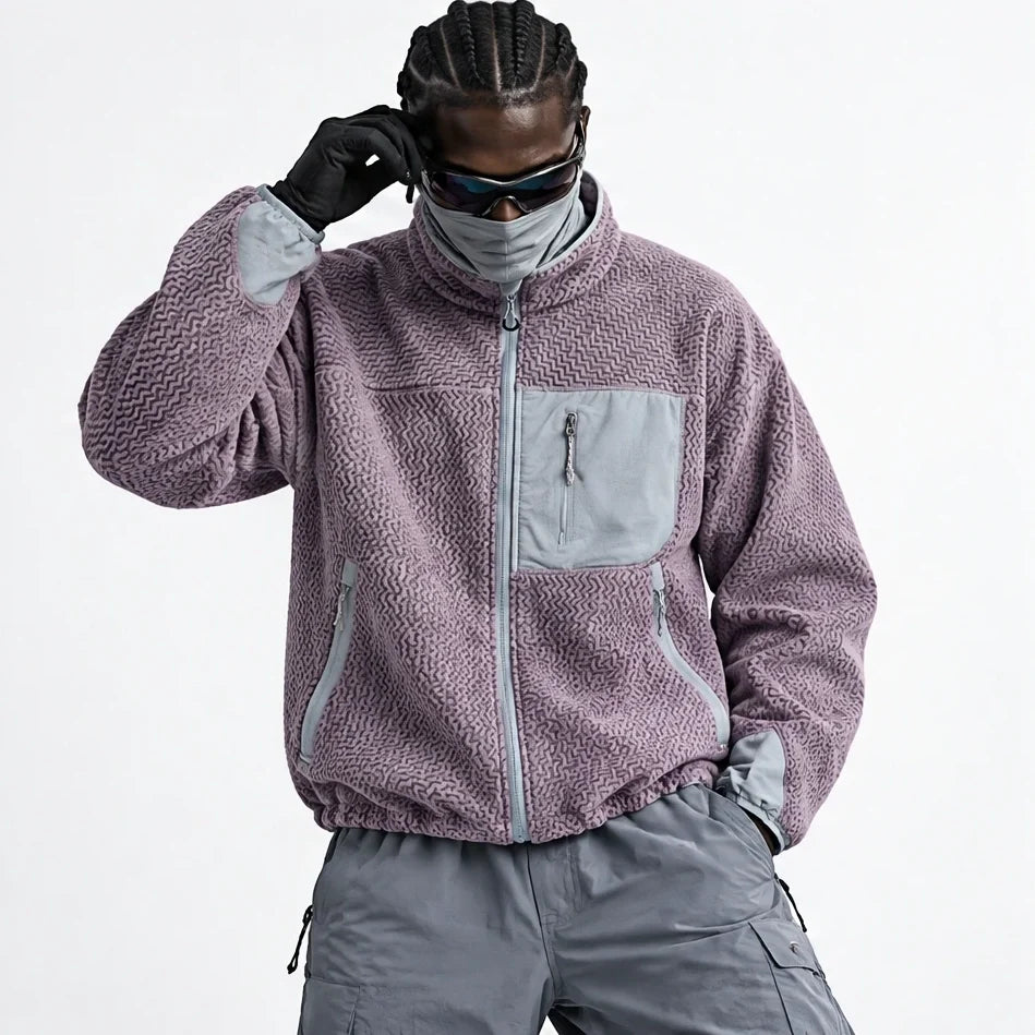 Knar - Unisex Quick-Dry Thermal Taped Seams Fleece Jacket - Coral Pink