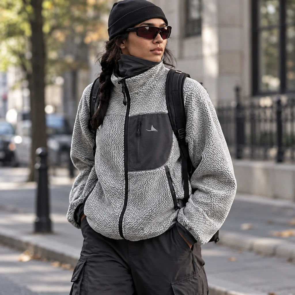 Knar - Unisex Quick-Dry Thermal Taped Seams Fleece Jacket - Light Grey