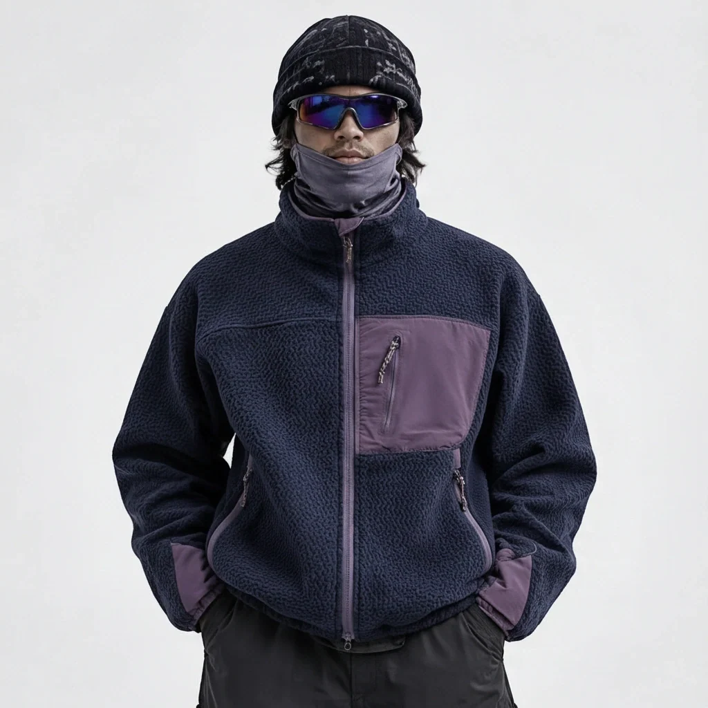 Knar - Unisex Quick-Dry Thermal Taped Seams Fleece Jacket - Navy Blue