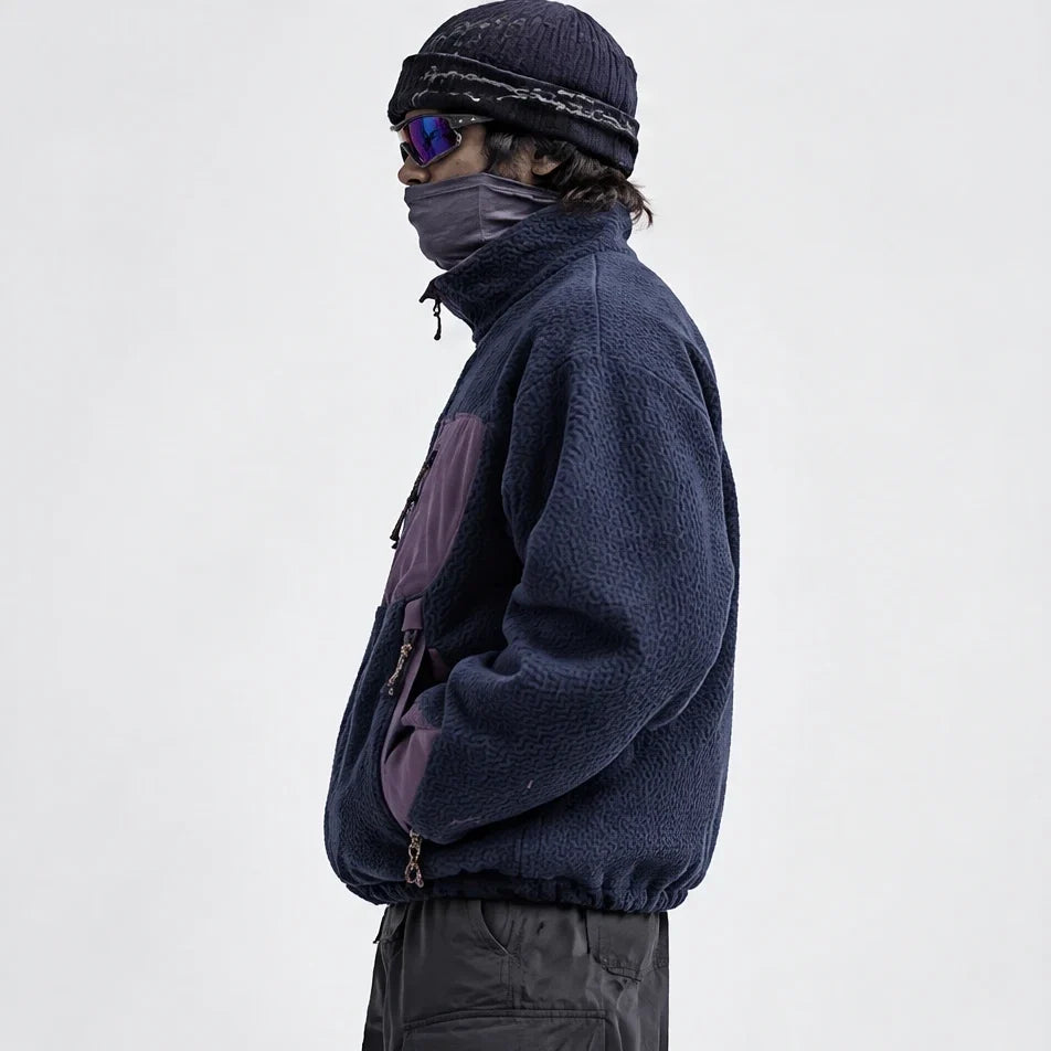 Knar - Unisex Quick-Dry Thermal Taped Seams Fleece Jacket - Navy Blue