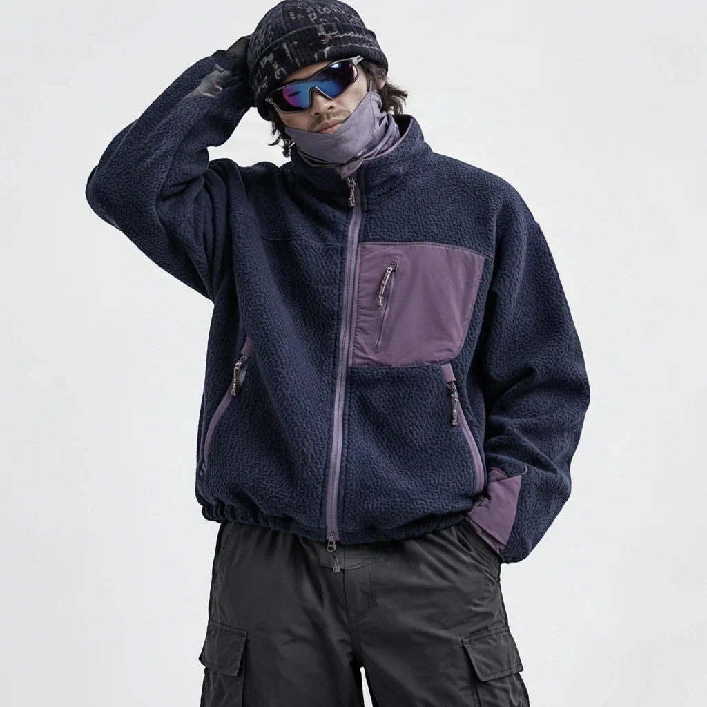 Knar - Unisex Quick-Dry Thermal Taped Seams Fleece Jacket - Navy Blue