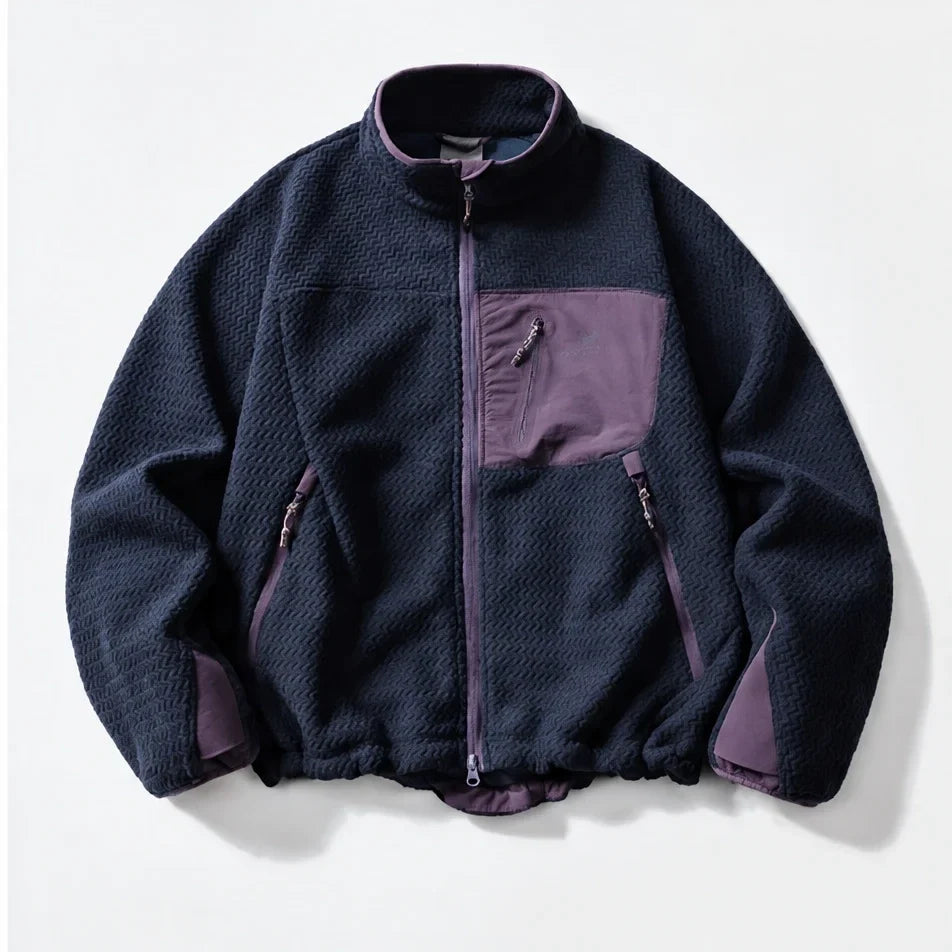 Knar - Unisex Quick-Dry Thermal Taped Seams Fleece Jacket - Navy Blue