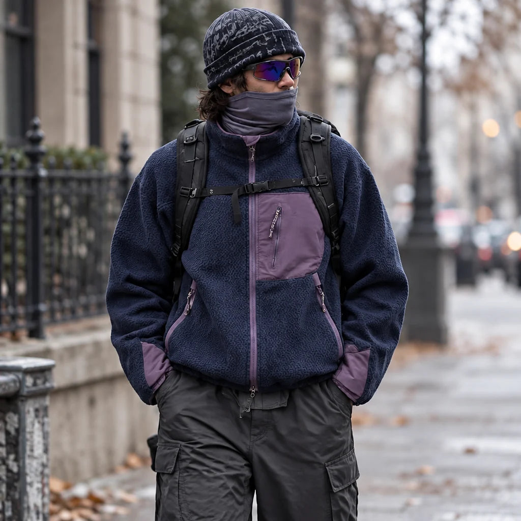 Knar - Unisex Quick-Dry Thermal Taped Seams Fleece Jacket - Navy Blue