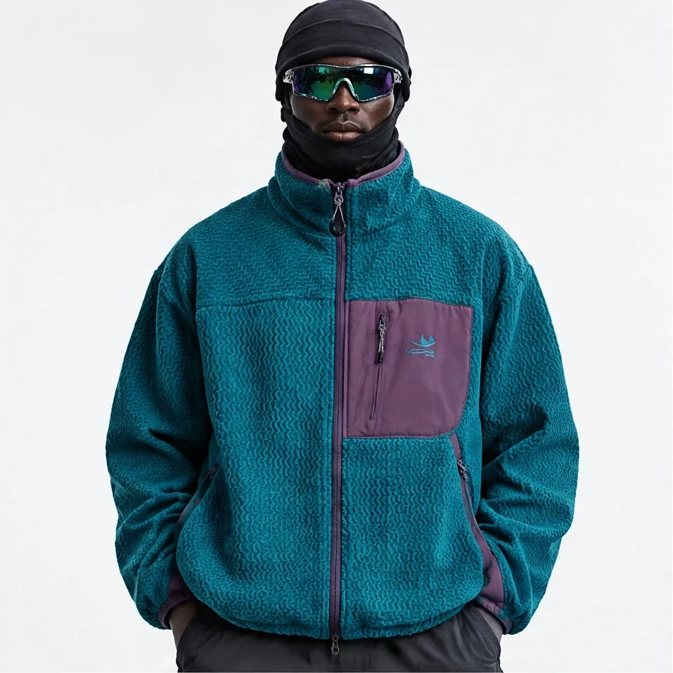 Knar - Unisex Quick-Dry Thermal Taped Seams Fleece Jacket - Peacock Blue