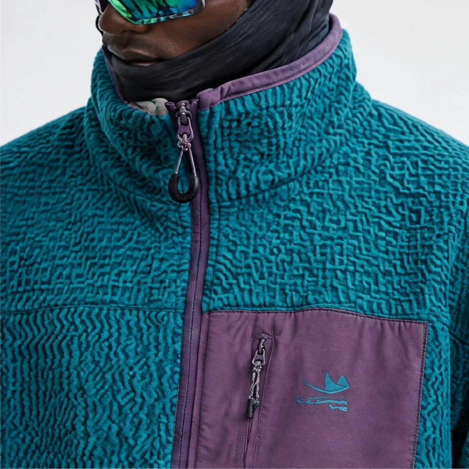 Knar - Unisex Quick-Dry Thermal Taped Seams Fleece Jacket - Peacock Blue