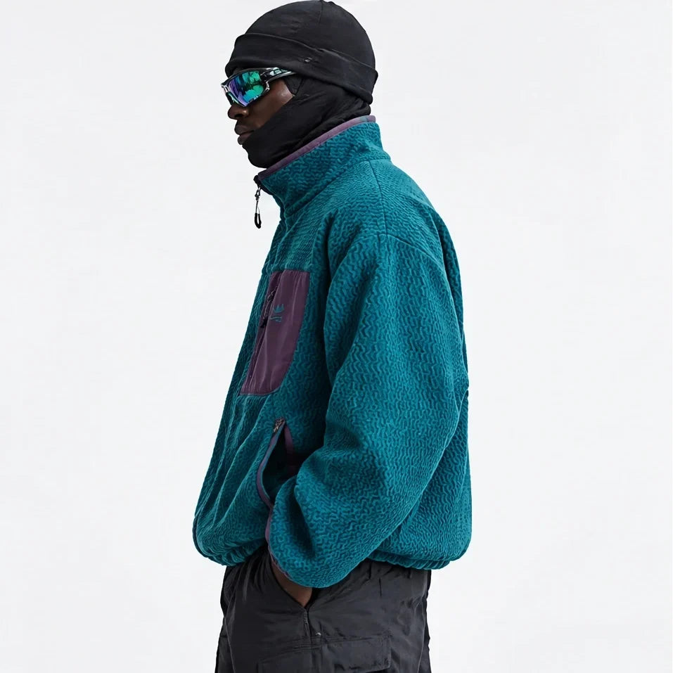 Knar - Unisex Quick-Dry Thermal Taped Seams Fleece Jacket - Peacock Blue