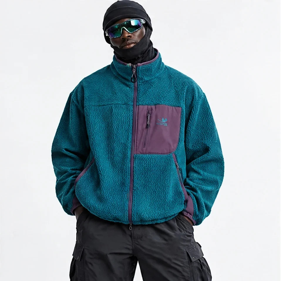 Knar - Unisex Quick-Dry Thermal Taped Seams Fleece Jacket - Peacock Blue