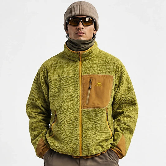 Knar - Unisex Quick-Dry Thermal Taped Seams Fleece Jacket - Yellow Green