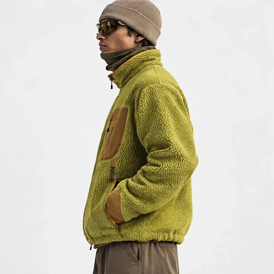 Knar - Unisex Quick-Dry Thermal Taped Seams Fleece Jacket - Yellow Green